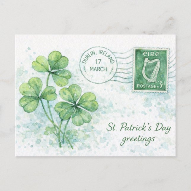 Cartão Postal De Festividades St. Patrick’s Day Postcard from Dublin (Frente)