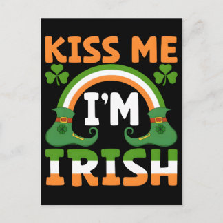 Cartão Postal De Festividades St. Patricks Day 2026: Kiss Me I’m Irish, Emerald