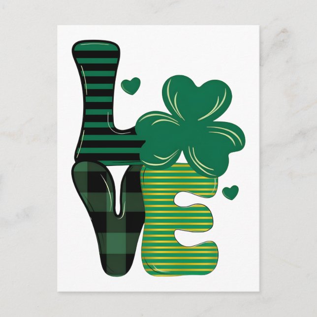 Cartão Postal De Festividades St patrick's day love (Frente)