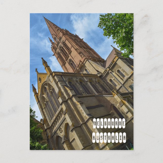 Cartão Postal De Festividades St Paul's Cathedral in Melbourne (Frente)