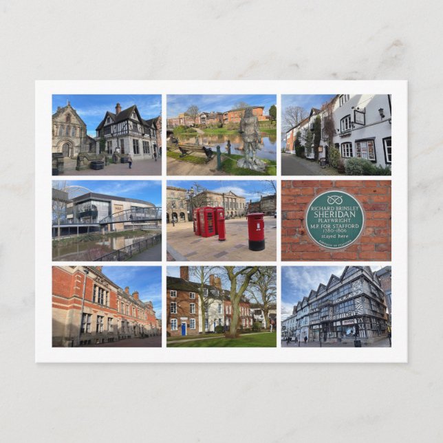 Cartão Postal De Festividades Stafford Holiday Postcard (Frente)