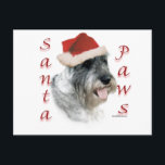 Cartão Postal De Festividades Standard Schnauzer Santa Paws<br><div class="desc">Your favorite Christmas dog plays Santa Claus ~ or Santa Paws. This fun design of AKC dog breed,  Wire Standard Schnauzer,  makes a unique Christmas gift on a t-shirt,  ornament,  greeting card,  mug,  sticker and much,  much more!</div>