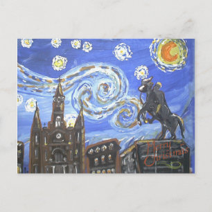 Cartão Postal De Festividades Starry Night French Quarter