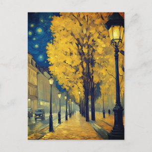 Cartão Postal De Festividades Starry Night on Andrássy Avenue, Budapeste