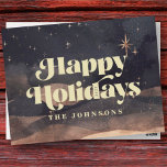 Cartão Postal De Festividades Starry Night Winter Sky Modern Elegant Chic<br><div class="desc">Design is composed of starry night winter sky background with vintage style bold serif 

Available here:
http://www.zazzle.com/store/selectpartysupplies</div>