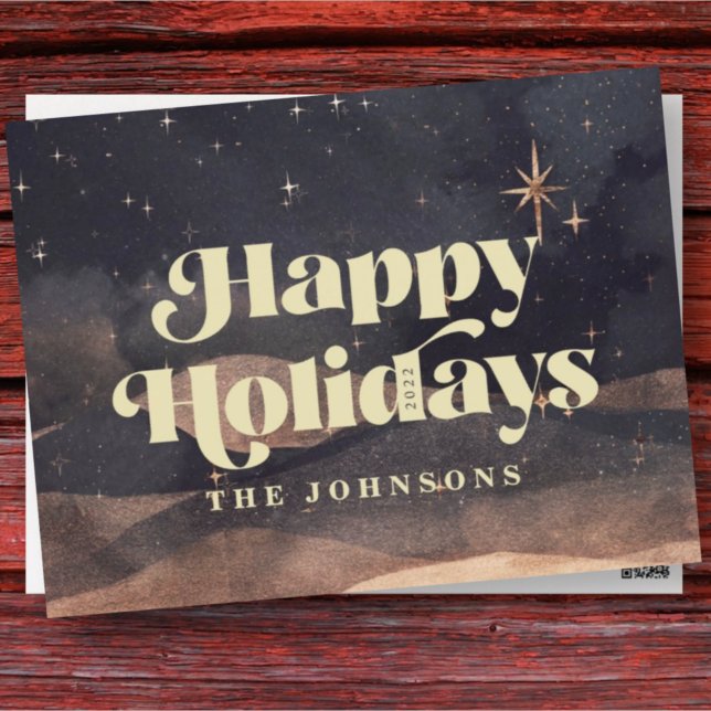 Cartão Postal De Festividades Starry Night Winter Sky Modern Elegant Chic (Criador carregado)