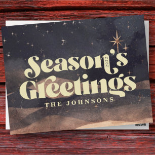 Cartão Postal De Festividades Starry Night Winter Sky Modern Elegante Chic
