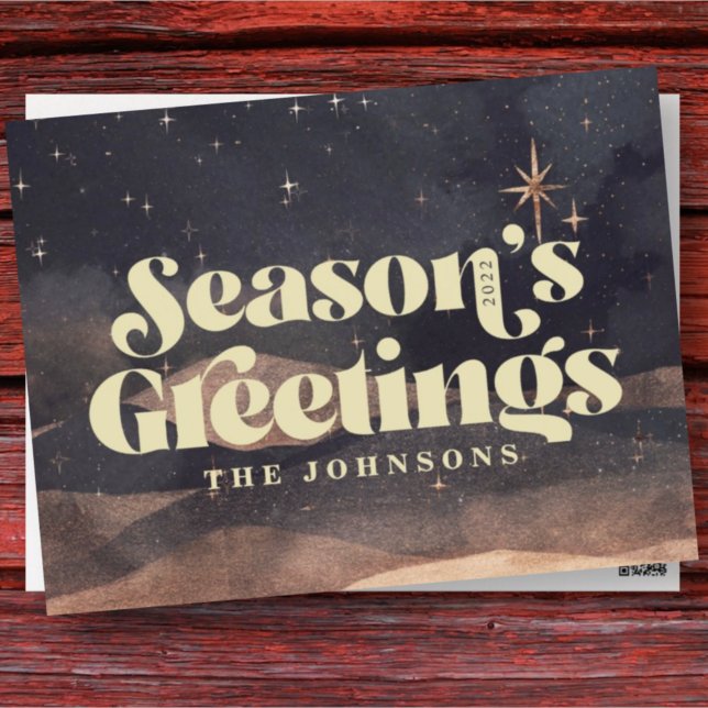 Cartão Postal De Festividades Starry Night Winter Sky Modern Elegante Chic (Criador carregado)