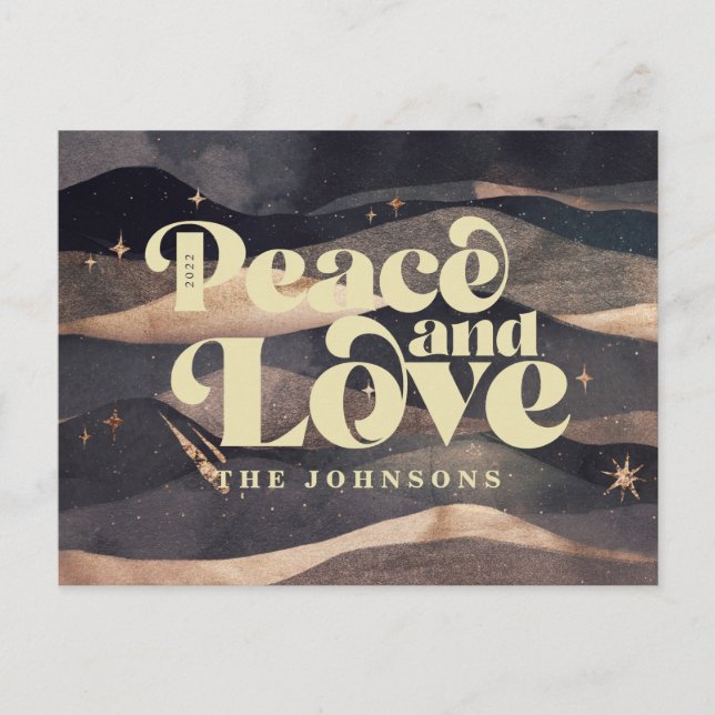 Cartão Postal De Festividades Starry Night Winter Sky Modern Elegante Chic (Frente)