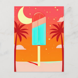 Cartão Postal De Festividades Starry Summer Palm Ice Oasis