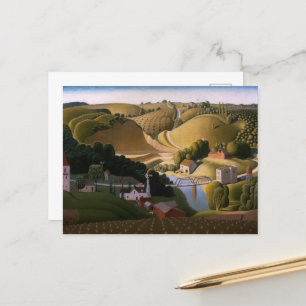 Cartão Postal De Festividades Stone City de Grant Wood