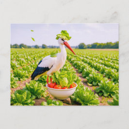 Cartão Postal De Festividades Stort em Pé Adorável em Salad Patch