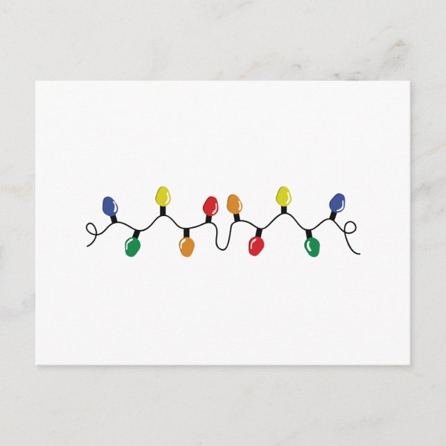 Cartão Postal De Festividades String de luz de Natal (Frente)