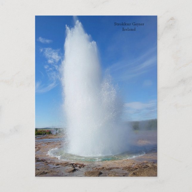 Cartão Postal De Festividades Strokkur Geyser Islândia (Frente)