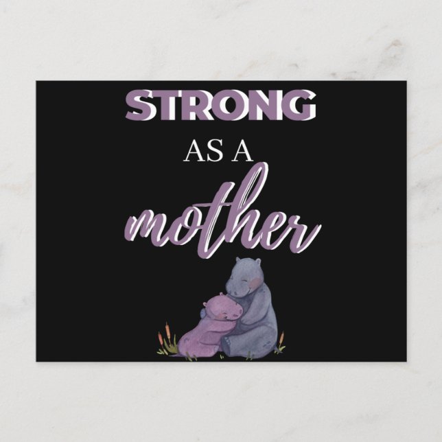 Cartão Postal De Festividades Strong As A Mother (Frente)