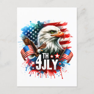 Cartão Postal De Festividades Sublimação da Águia Patriótica Americana-61905