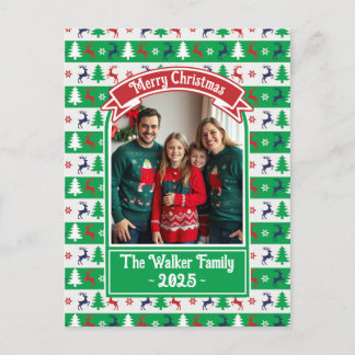Cartão Postal De Festividades Suéter de Natal Feio Pulôver Foto de Família