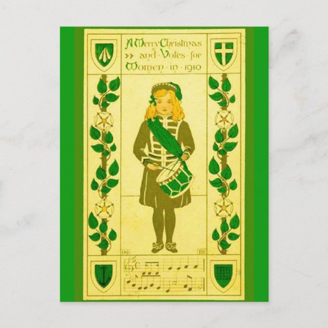 Cartão Postal De Festividades Sufrágio das mulheres: Natal 1910 Irlanda (Frente)