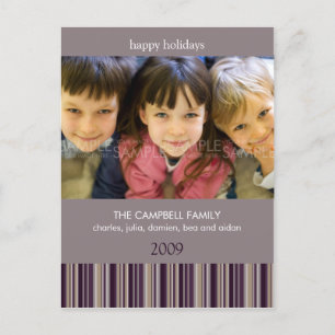 Cartão Postal De Festividades Sugar Plum Stripes ・ Cartão-postal de Natal