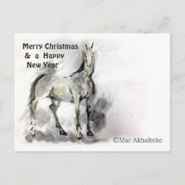 Cartão Postal De Festividades Sumi equestre de arte equestre do cavalo japonês