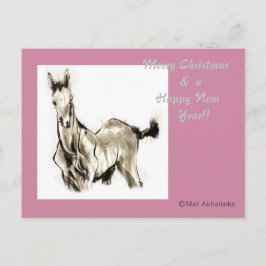 Cartão Postal De Festividades Sumi equestre de arte equestre do cavalo japonês