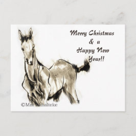 Cartão Postal De Festividades Sumi equestre de arte equestre do cavalo japonês
