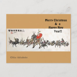 Cartão Postal De Festividades Sumi equestre de arte equestre do cavalo japonês