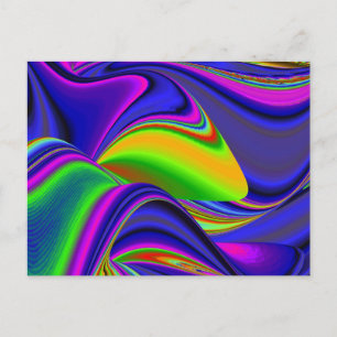 Cartão Postal De Festividades Summerrainbow, Abstrato 3D Rainbowart