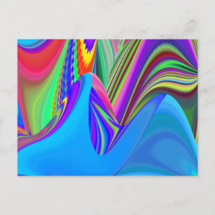 Cartão Postal De Festividades Summersense, Abstrato 3D Rainbowart