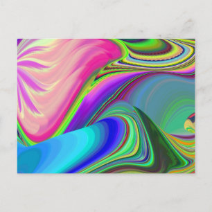 Cartão Postal De Festividades Summersense, Abstrato 3D Rainbowart