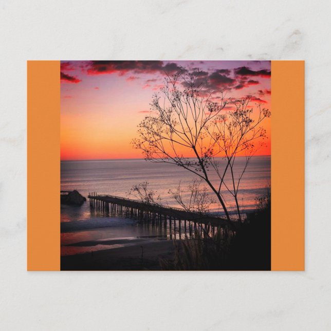 Cartão Postal De Festividades Sunset at Seacliff postcard (Frente)