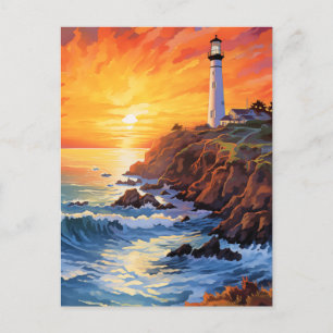 Cartão Postal De Festividades Sunset na Costa da Califórnia