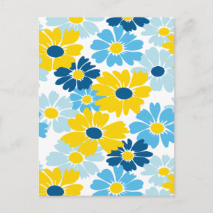 Cartão Postal De Festividades Sunshine Blue Sky Daisy Blooming
