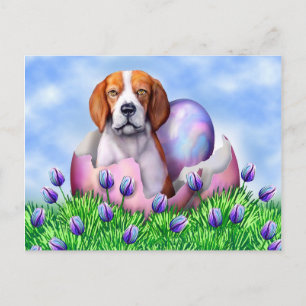 Cartão Postal De Festividades Surpresa de Páscoa de Beagle
