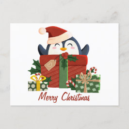 Cartão Postal De Festividades Süßer Pinguin wünscht frohe Weihnachten