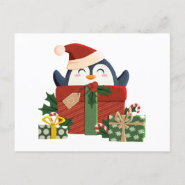 Cartão Postal De Festividades Süßer Pinguin wünscht frohe Weihnachten