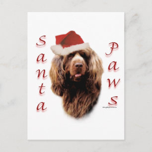 Cartão Postal De Festividades Sussex Spaniel Papais noeis Paws