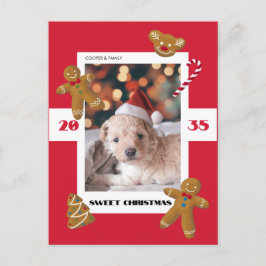 Cartão Postal De Festividades Sweet Christmas custom photo cute pet