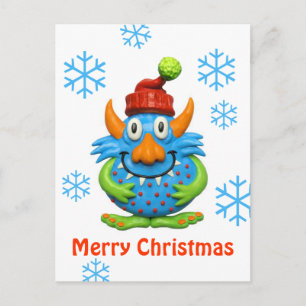Cartão Postal De Festividades Sweet Spotted Monster Christmas