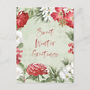 Cartão Postal De Festividades Sweet Winter Greetings
