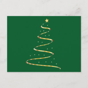 Cartão Postal De Festividades Swirl da Árvore de Natal