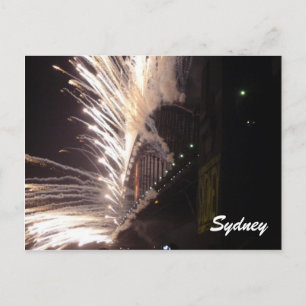 Cartão Postal De Festividades sydney fireworks branco