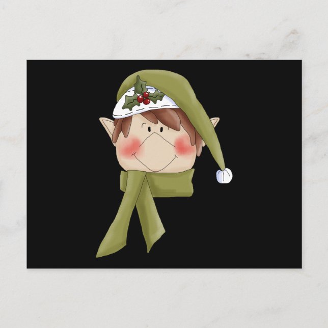 Cartão Postal De Festividades T-shirts e presentes do Elf Feriado (Frente)