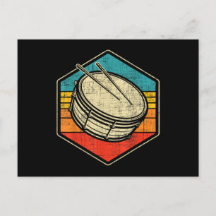 Cartão Postal De Festividades Tambor de Snare da Vintage Retroativa - Linha de t