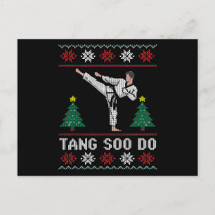 Cartão Postal De Festividades Tang Soo Do Natal Suéter Feio Artes Marciais