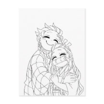 Tanjiro e Nezuko se abraçam