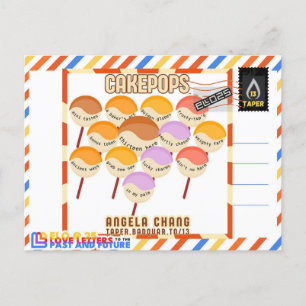 Cartão Postal De Festividades Taper:CakePops Hello De ELO2025