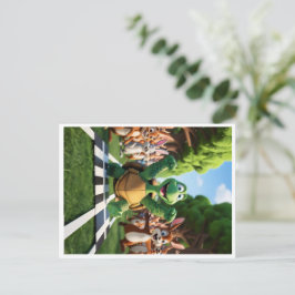 Cartão Postal De Festividades Tartaruga a vencedora.