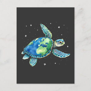 Cartão Postal De Festividades Tartaruga marinha Dia da Terra 2025 Animais do Mar
