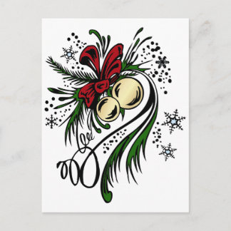 Cartão Postal De Festividades Tatuagem de Natal